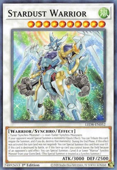 Stardust Warrior Legendary Duelists: Synchro Storm Yu-Gi-Oh! card