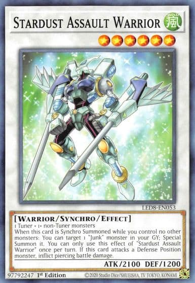 Stardust Assault Warrior Legendary Duelists: Synchro Storm Yu-Gi-Oh! card