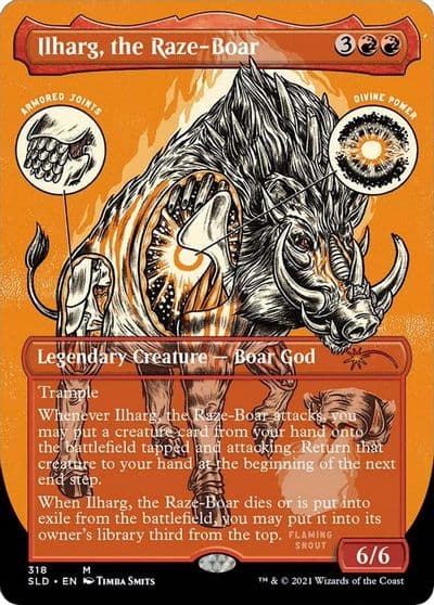 Ilharg the Raze Boar Foil Etched Secret Lair Drop Series Magic card