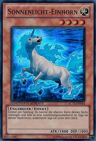 Sunlight Unicorn German Sonnenlicht Einhorn Advent Calendar 2011 (Adventskalender) Yu-Gi-Oh! card