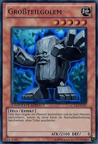 Big Piece Golem German Grossteilgolem Advent Calendar 2011 (Adventskalender) Yu-Gi-Oh! card