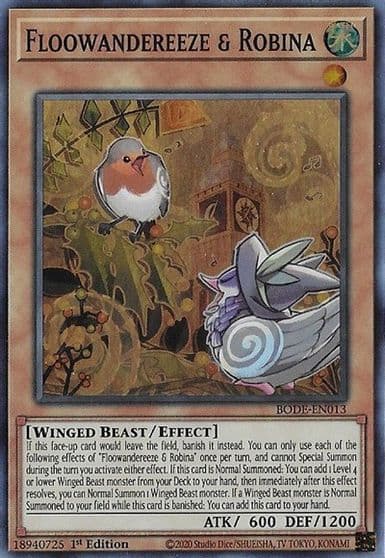 Floowandereeze and Robina Burst of Destiny Yu-Gi-Oh! card