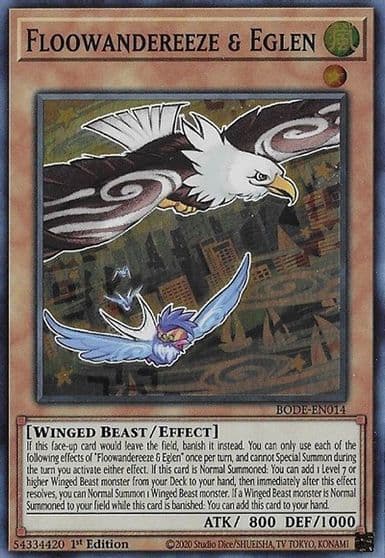 Floowandereeze and Eglen Burst of Destiny Yu-Gi-Oh! card