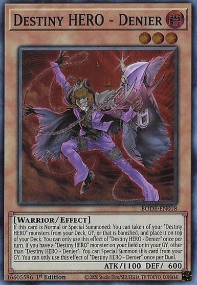 Destiny HERO Denier Burst of Destiny Yu-Gi-Oh! card