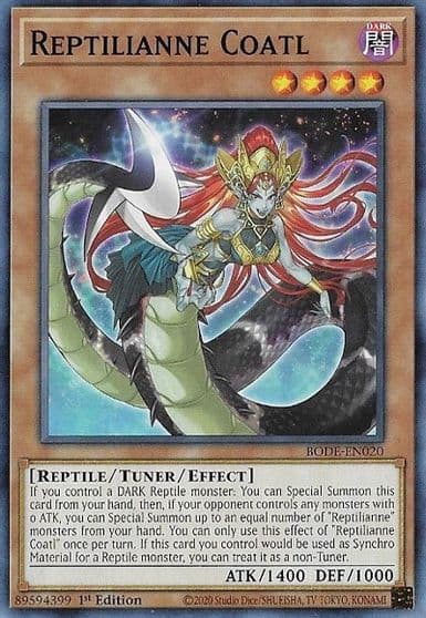 Reptilianne Coatl Burst of Destiny Yu-Gi-Oh! card