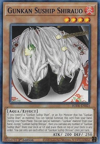 Gunkan Suship Shirauo Burst of Destiny Yu-Gi-Oh! card