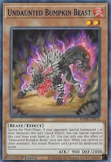 Undaunted Bumpkin Beast Burst of Destiny Yu-Gi-Oh! card