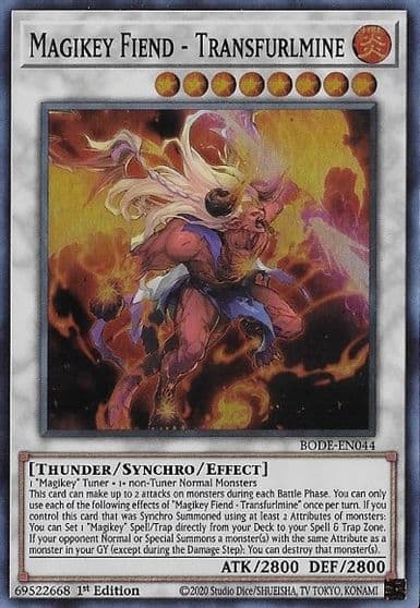 Magikey Fiend Transfurlmine Burst of Destiny Yu-Gi-Oh! card