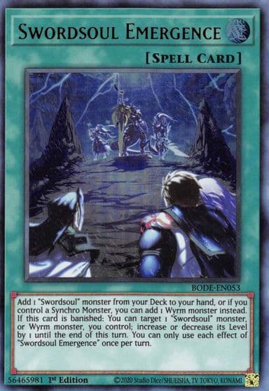 Swordsoul Emergence Burst of Destiny Yu-Gi-Oh! card