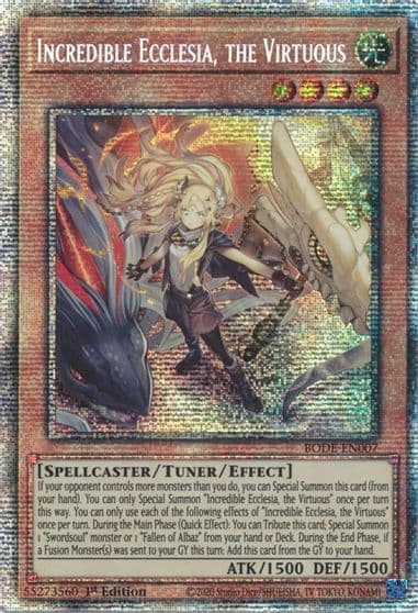 Incredible Ecclesia the Virtuous Starlight Rare Burst of Destiny Yu-Gi-Oh! card