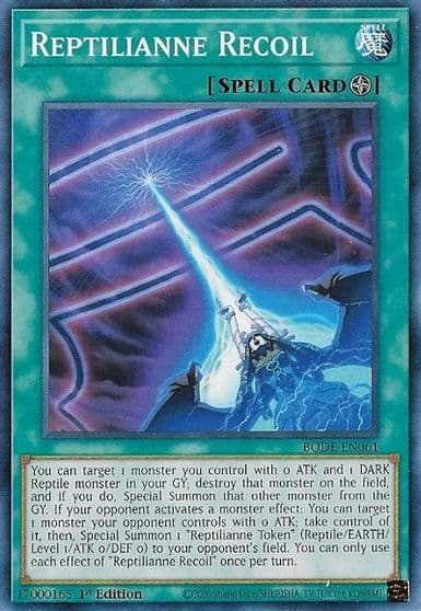 Reptilianne Recoil Burst of Destiny Yu-Gi-Oh! card