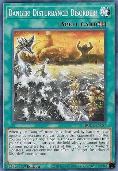 Danger Disturbance Disorder Burst of Destiny Yu-Gi-Oh! card