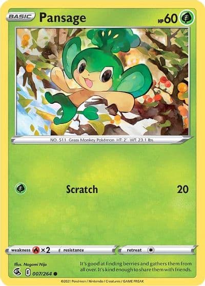 Pansage SWSH08: Fusion Strike Pokemon card