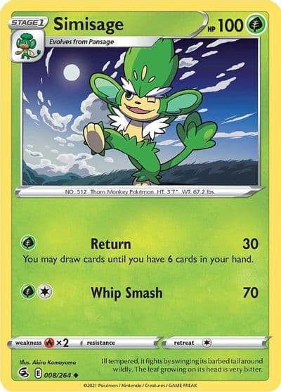 Simisage SWSH08: Fusion Strike Pokemon card