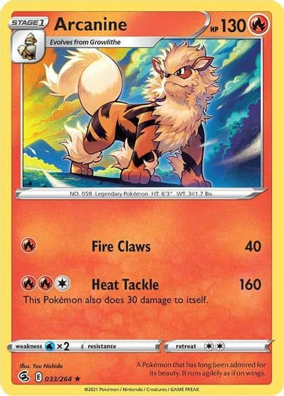 Arcanine SWSH08: Fusion Strike Pokemon card