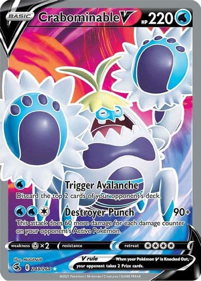 Crabominable V (Full Art) SWSH08: Fusion Strike Pokemon card