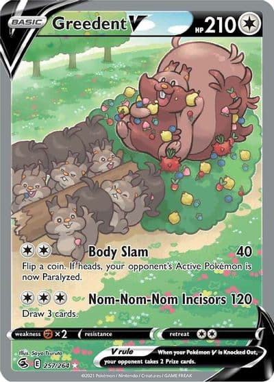 Greedent V (Alternate Full Art) SWSH08: Fusion Strike Pokemon card