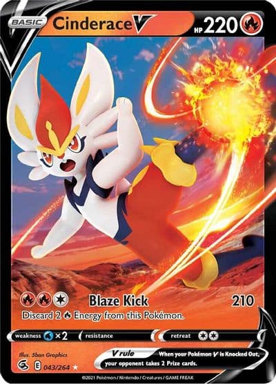 Cinderace V (43) SWSH08: Fusion Strike Pokemon card