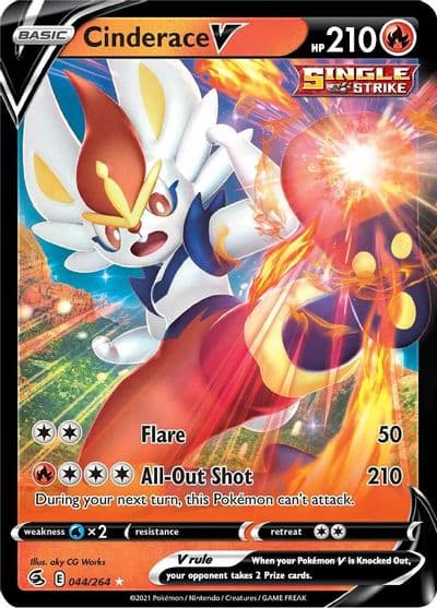 Cinderace V (44) SWSH08: Fusion Strike Pokemon card