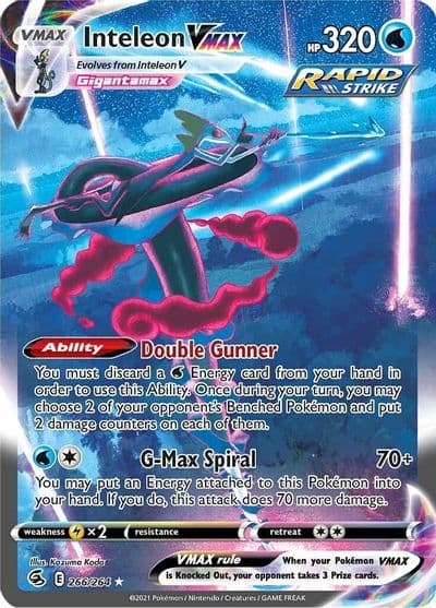 Inteleon VMAX (Alternate Art Secret) SWSH08: Fusion Strike Pokemon card