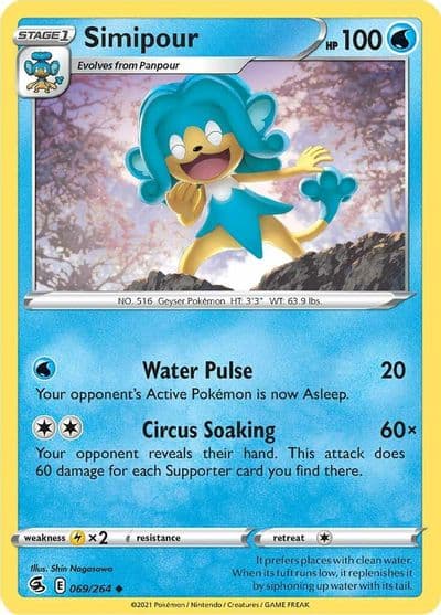 Simipour SWSH08: Fusion Strike Pokemon card