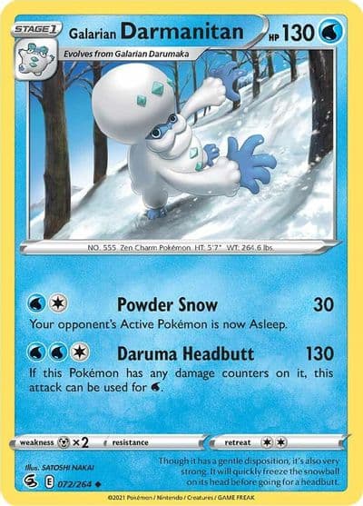 Galarian Darmanitan SWSH08: Fusion Strike Pokemon card