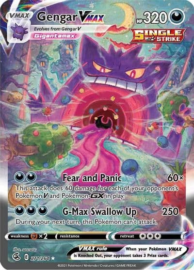 Gengar VMAX (Alternate Art Secret) SWSH08: Fusion Strike Pokemon card