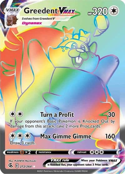 Greedent VMAX (Secret) SWSH08: Fusion Strike Pokemon card