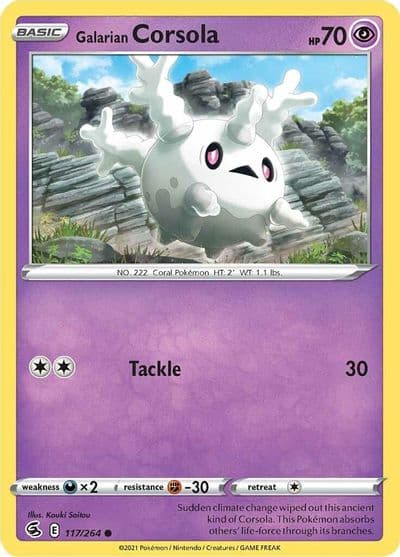 Galarian Corsola SWSH08: Fusion Strike Pokemon card