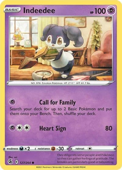 Indeedee SWSH08: Fusion Strike Pokemon card
