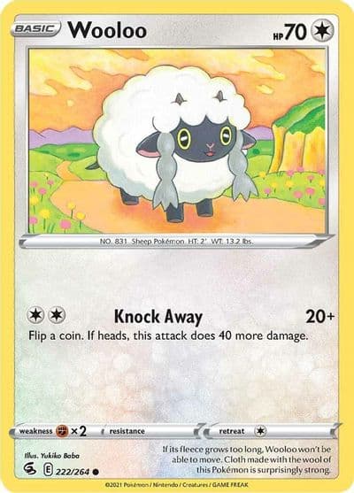 Wooloo (222) SWSH08: Fusion Strike Pokemon card