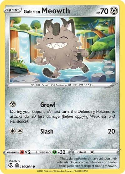 Galarian Meowth SWSH08: Fusion Strike Pokemon card