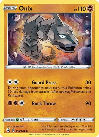 Onix SWSH08: Fusion Strike Pokemon card