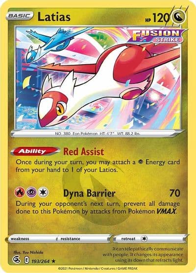 Latias SWSH08: Fusion Strike Pokemon card