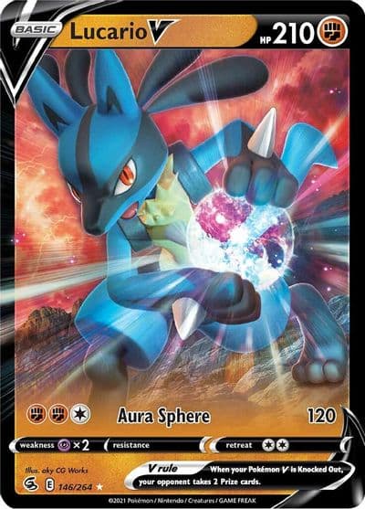 Lucario V SWSH08: Fusion Strike Pokemon card