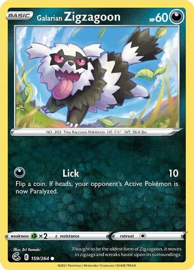 Galarian Zigzagoon SWSH08: Fusion Strike Pokemon card