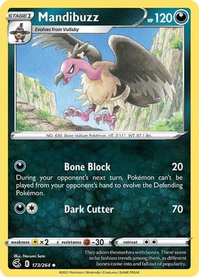 Mandibuzz SWSH08: Fusion Strike Pokemon card