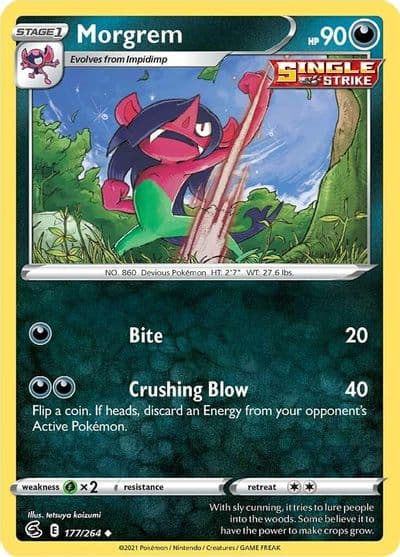 Morgrem SWSH08: Fusion Strike Pokemon card