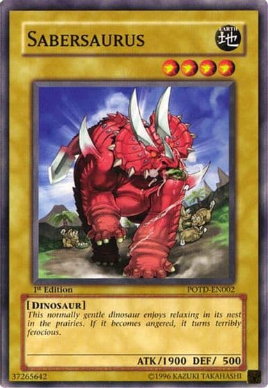 Sabersaurus Power of the Duelist Yu-Gi-Oh! card