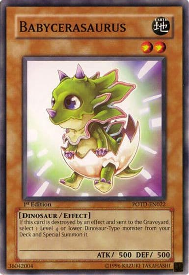Babycerasaurus Power of the Duelist Yu-Gi-Oh! card