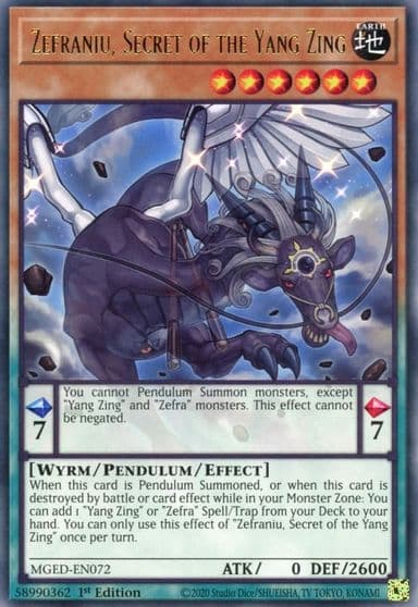 Zefraniu Secret of the Yang Zing Maximum Gold: El Dorado Yu-Gi-Oh! card