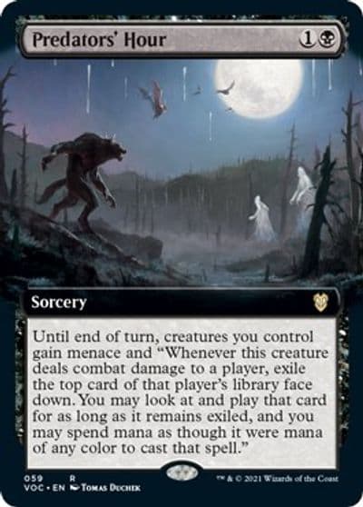 Predators Hour Extended Art Commander: Innistrad: Crimson Vow Magic card