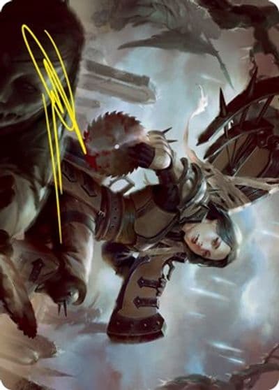 Sawblade Slinger Art Card Gold Stamped Signature Art Series: Innistrad: Crimson Vow Magic card