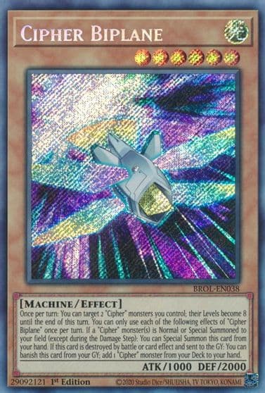 Cipher Biplane Brothers of Legend Yu-Gi-Oh! card