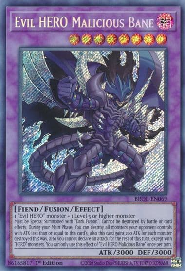Evil HERO Malicious Bane Brothers of Legend Yu-Gi-Oh! card