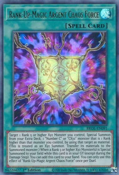 Rank Up Magic Argent Chaos Force Brothers of Legend Yu-Gi-Oh! card