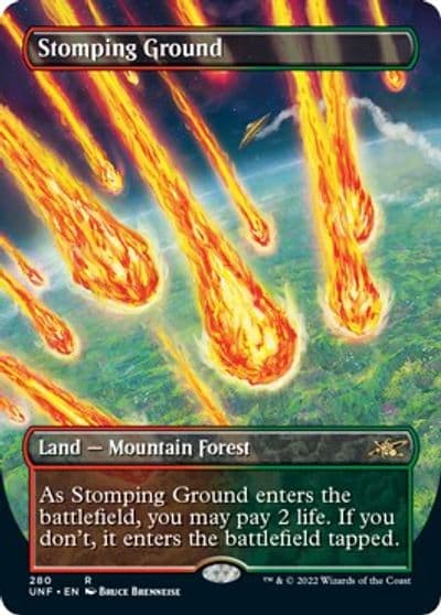 Stomping Ground Borderless Unfinity Magic card
