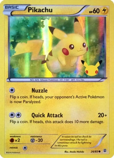 Pikachu (20th Anniversary) Miscellaneous Cards & Products Pokemon card
