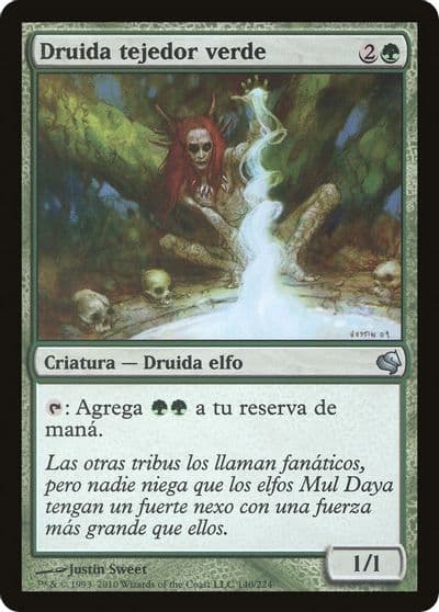 Greenweaver Druid Spanish Druida tejedor verde Magic Encyclopedia 2011 (Salvat) Magic card