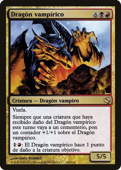 Vampiric Dragon Spanish Dragon vampirico Magic Encyclopedia 2011 (Salvat) Magic card